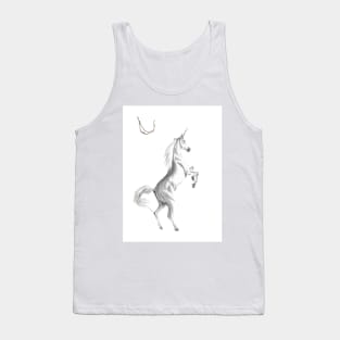 U for unicorn alphabet illustration, pencil illustration from my alphabet series Tank Top